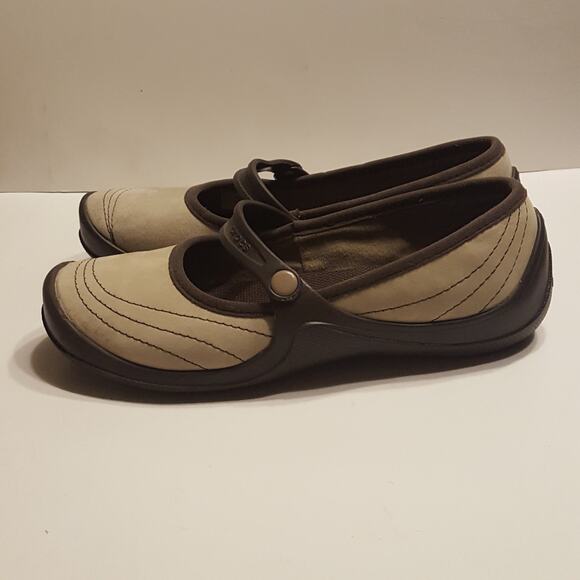 Crocs 10888 Beige Brown Casual Comfort Loafers. Women's Sz 6 - Picture 3 of 8